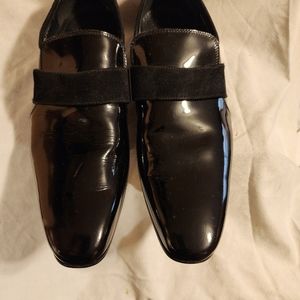 PAUL FREDERICK PATENT LEATHER size 14 Black mens Shoes preowned